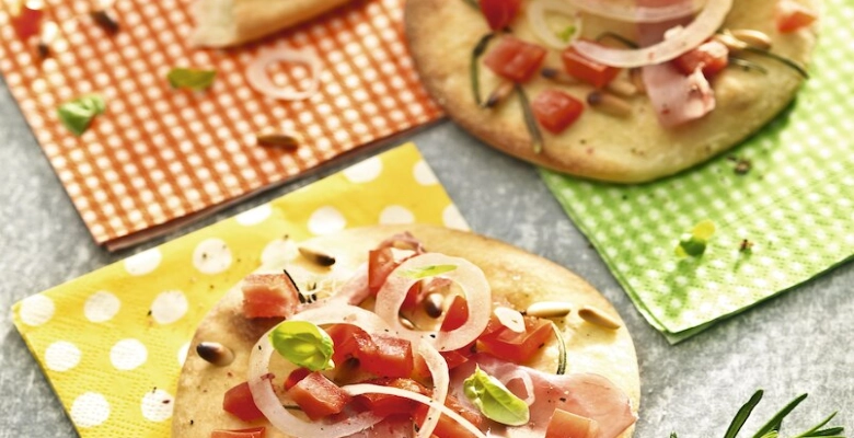 Tartes aux tomates et au jambon cru bio