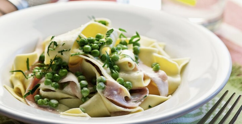 Pâtes au jambon et au fromage bio