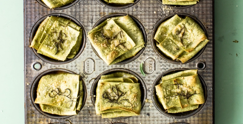 Muffins de lasagnes bio