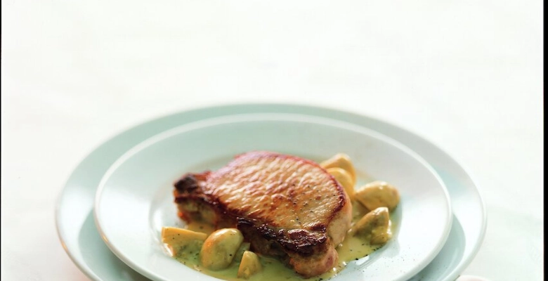 Tranches de porc à la sauce aux champignons bio
