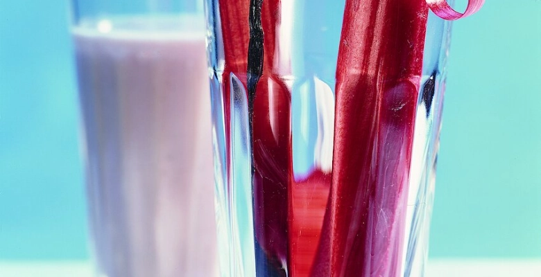 Frappé vanille et rhubarbe bio