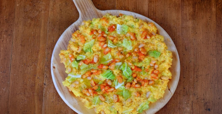 Polenta bio au chou de Milan et aux haricots