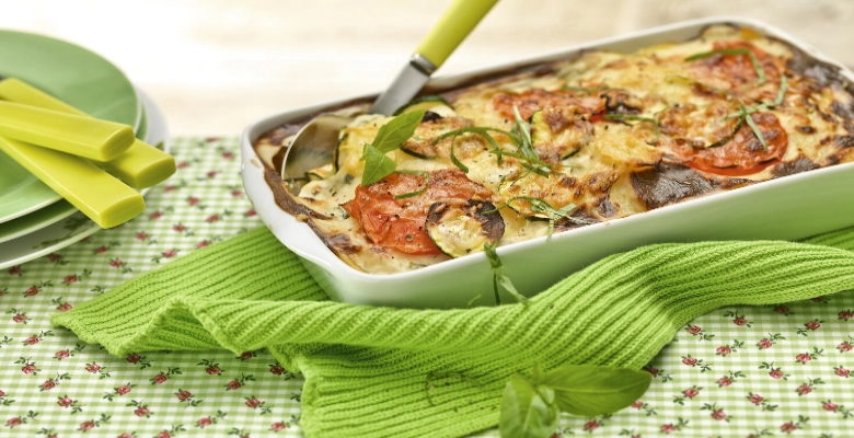 Gratin pommes de terre-courgettes bio