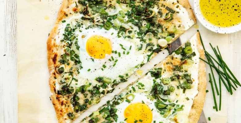 Pizza printanière colorée