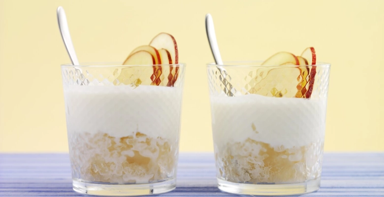 Granité au jus de pomme et yogourt au miel bio