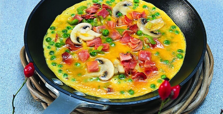 Omelette baveuse aux légumes bio